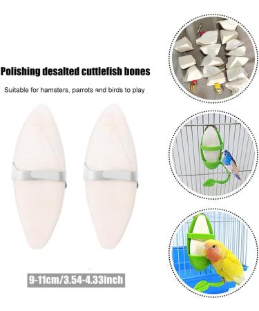 6 Pieces Bird Cuttlebone Toys Parrot Chew Calcium Toy Chewing Cuttlefish Bone with Metal Holder Bird Pet Molar Toy for Parrots Cage Birds Reptiles Tortoises Snails - Buy Online on SooperMarket.com