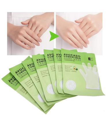 7PCs Hands Moisturizing Gloves Hand Skin Repair Renewal Mask Handmask Avocado Skin-Friendly Moisturizing Nourishing Hand Mask Anti-Dry Hand care for dry aging cracked hands