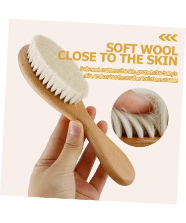 KOMBIUDA Baby Hair Brush Set - Soft Wooden Brush and Comb for Newborns and Infants - Perfect Baby Care Kit for Scalp Massage and Gifting - Buy Online on SooperMarket.com