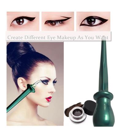 Aaiffey Eyeliner Applicator Kit with Waterproof Brown Cream - Easy No-Skip Green Eyeliner Tool Set - Buy Online on SooperMarket.com