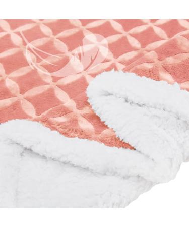Sherpa Queen Size Pink Throw Blanket 90x90 - Cozy & Soft Fleece Blanket for Couch, Sofa, Bed - Reversible & Fluffy - Plush Brushed Finish - Buy Online on SooperMarket.com