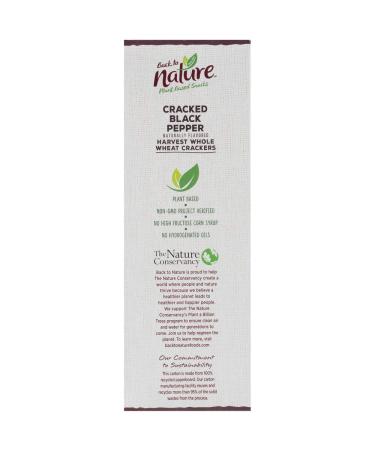 Back to Nature Non-GMO Whole Wheat Crackers - Cracked Black Pepper, 8.5 oz - Buy Online on SooperMarket.com