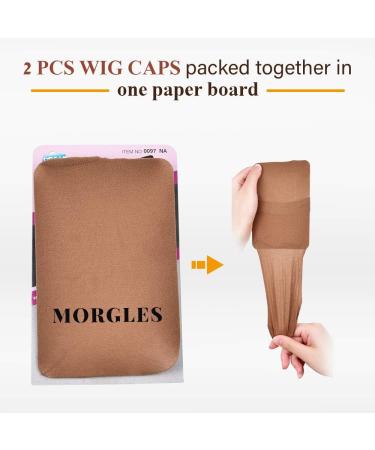 MORGLES 8 Pcs Brown Wig Caps - Nylon Stocking Cap for Women Makeup - Buy Online on SooperMarket.com