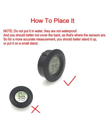 JZK 3 x Small round digital thermometer hygrometer with battery for car/bedroom/bathroom rooms humidity monitor temperature gauge humidity meter for reptile tank - Buy Online on SooperMarket.com