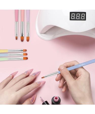 TEOYALL 7 PCS Gel Nail Brushes Set - Oval Flat & Builder Tips for Poly Gel Extension - Multicolor Nail Art Brushes - Buy Online on SooperMarket.com