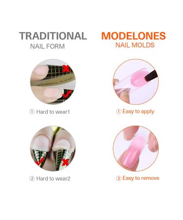 Modelones Poly Extension Gel Dual Nail Forms - 120pcs Clear Nail Extension Tips Set for Thickening Acrylic False Nails - 12 Sizes Trendy Nail Art Design for Salon and DIY Manicure - Buy Online on SooperMarket.com