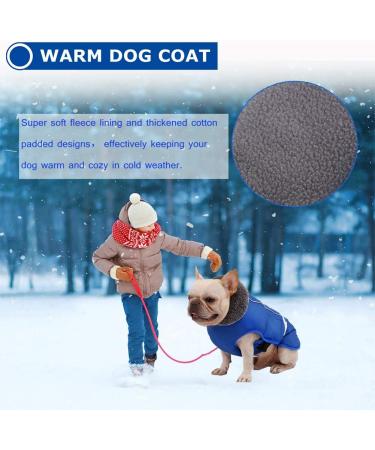 Reflective Waterproof Dog Winter Jacket with Thicken Fleece Lining - Blue - Medium - Buy Online on SooperMarket.com