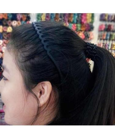 Unisex Wavy Headband Black Spring Wavy Metal Hair Band with Long Teeth Hairhoop Sports Headband Headwear Accessories Black 1pc Wavy Metal Hair Band - Buy Online on SooperMarket.com