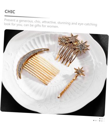 PLAFOPE 1 Set Star Moon Hairpin Hair Accessories Hair Barrettes Hair Side Comb Clip Star Barrettes Star Hairpins Wedding Side Comb Star Hair Clips Hair Clip Side Comb Hair Pin Hair Comb - Buy Online on SooperMarket.com