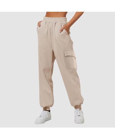 Women Comfy Gym Sport Joggers Sweatpant Drawstring High Waisted Trouser Causal Cycling Pant Jogging Bottoms Lounge Wear 3546-djufh-b-beige M - Buy Online on SooperMarket.com