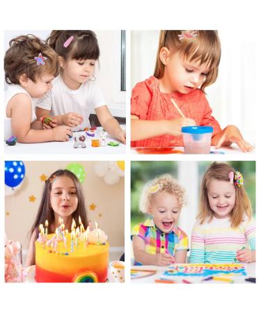 28 Colorful Sweet Hair Clips for Girls | Fashionable Floral & Fruit Hair Accessories | Cute Animal & Dessert Styles | Non-Slip Metal Buttons - Buy Online on SooperMarket.com
