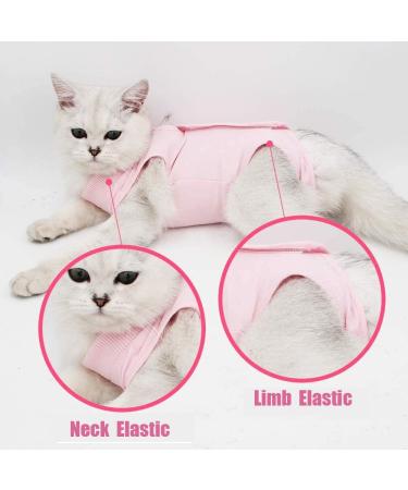 Cat Recovery Suit for Abdominal Wounds and Skin Diseases - Vet Recommended E-Collar Alternative - Medium Pink - Buy Online on SooperMarket.com