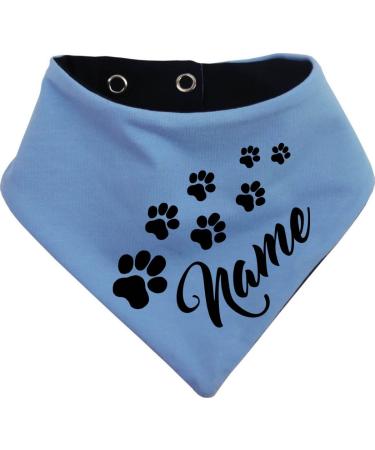 Both-sided multicolor dogs turning cloth (FB: light blue navy) (Gr.5- HU 52-60 cm) with the name of your animal size 5- neck circumference 52- 60 cm light blue navy blue