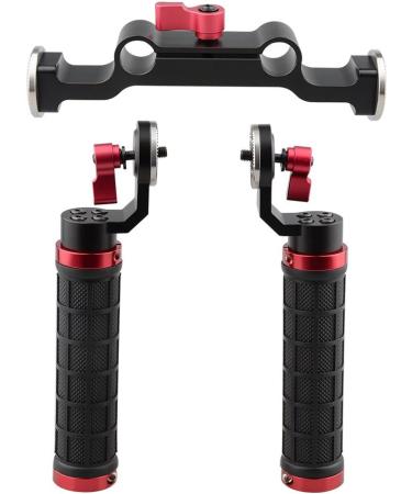 CAMVATE Rubber Handle Grip Shoulder Mount Rig for DSLR - Red (M6 Thread 31.8mm) | 1472 - Buy Online on SooperMarket.com