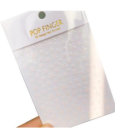 Glittered Star Nail Transfer Sticker Sheet Long Last Nail Art Decals Pack DIY Nail Transfer Tips for Female Black 1size - Buy Online on SooperMarket.com