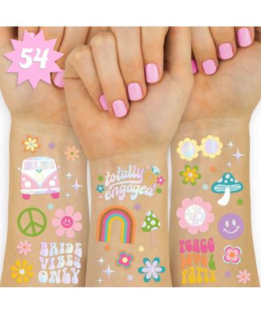 xo  Fetti Groovy Bachelorette Temporary Tattoos - 54 Foil Styles | 70's Bach Party Decoration  Bridesmaid Favor  Last Disco  Pastel Dazed Engaged