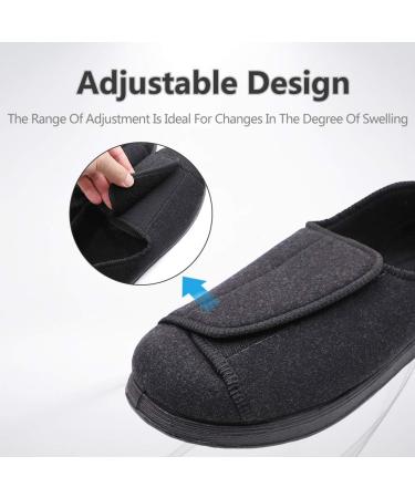 MEJORMEN Women's Diabetic Edema Slippers - Wide Width Orthopedic Shoes for Elderly with Adjustable Closures - Black, Size 10 - Buy Online on SooperMarket.com