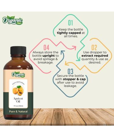 Organic Zing Apricot Oil Pure & Natural for Skin Face Hair Care Aroma Therapy Diffuser Conditioner - 30ml - Buy Online on SooperMarket.com