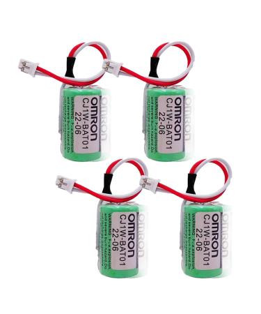 4 Pcs CJ1W-BAT01 3V 1000mAh Battery for CJ1M CJ1G CJ2M CJ2G CP1E CP1L CP1H COMP-311 PLC Controller with Plug