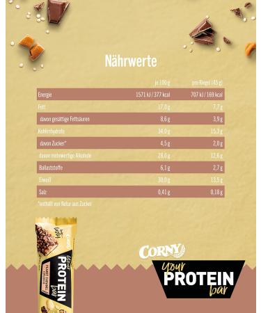 Buy Corny Peanut Caramel Crunch Protein Bars - 30% Protein No Added Sugar Bulk Pack (12x45g) - Ideal for Healthy Snacking & Fitness - Buy Online on SooperMarket.com