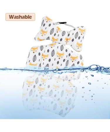 KAKIBLIN Infant Car Seat Insert: Yellow Fox Stroller Liner & Support Pillow - Buy Online on SooperMarket.com