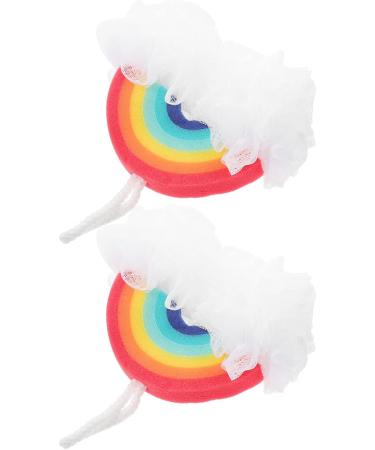 Kisangel Rainbow Bath Balls - 4 Pcs Colorful Bath Sponge & Scrubber - Perfect for Rainbow Parties & Shower Decorations - Buy Online on SooperMarket.com