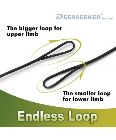 Deerseeker Dacron Bow String Set | 2 Nocking Points | 12-14-16 Strands | Recurve & Longbow | Hunting Replacement Bowstrings | 48-70 inches | AMO 48 | Brown - Buy Online on SooperMarket.com