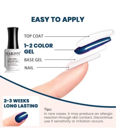Buy RARJSM Chameleon Gel Nail Polish - Dark Blue to Purple Multichrome Color Changing Holographic Glitter - 15ml Soak Off DIY Nail Gel for Salon Quality Nails at Home - Buy Online on SooperMarket.com