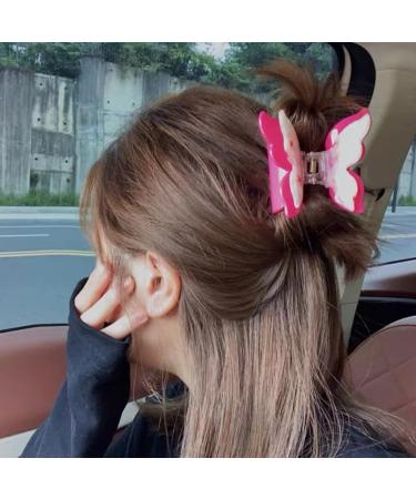 Limtula Double Layer Butterfly Acetate Hair Claw Hair Clip for Various Hairstyles Comfortable Hair Accessories Purple - Buy Online on SooperMarket.com