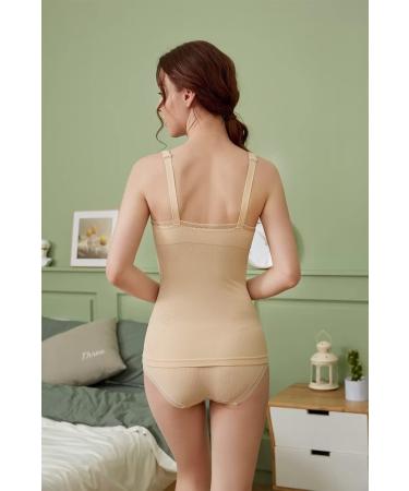 Dreamburn Women's Nursing Tank Top with Built-In Bra - Maternity Camisole for Breastfeeding XXL Pink - Buy Online on SooperMarket.com