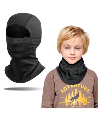 Mineup 2 pieces children storm hood winter fleece storm hood balaclava thermo children windproof winter ski mask storm mask for young girls outdoor sports skiing cycling