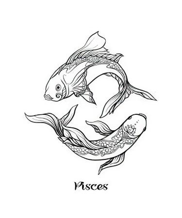 Dopetattoo 6 Sheets Temporary Tattoos Pisces Symbol Fish Temporary tattoo Neck Arm Chest for Women Men Adults