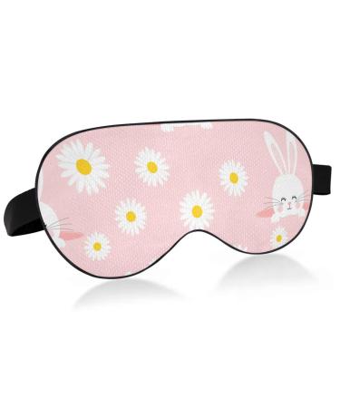 Haskirky Light Blocking Eye Mask Breathable and Adjustable Adult Men and Women Travel on Business Trips Yoga Meditation Light Smooth Comfortable Eye Mask Office Deep Sleep Goodies Pink Rabbit