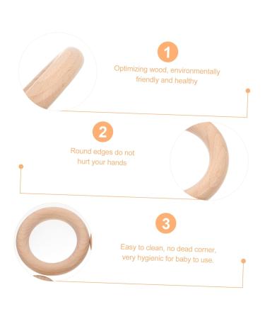 Eringogo 12 PC Wooden Rings - Natural Wood Baby Teething Accessories | Unfinished Beech Circle Rings for Infants - Buy Online on SooperMarket.com