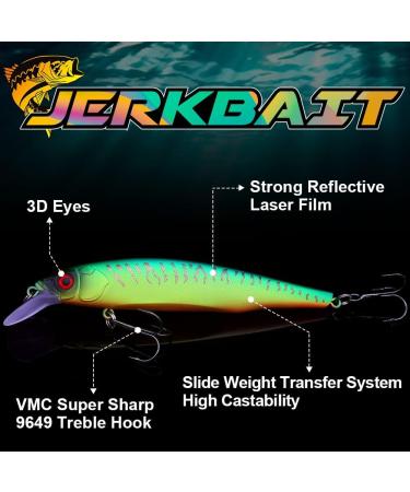 Mat Tiger Jerkbait for Bass Fishing - 85mm Minnow Lure Kit - Suspending Jerk Baits - 1 Pack - Buy Online on SooperMarket.com