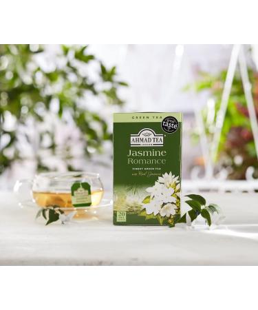 Ahmad Tea Jasmine Romance Green Tea with Jasmine Flowers - 20 Tea Bags (2g) - Ribbon Tea Bags - Pack of 1 - Buy Online on SooperMarket.com