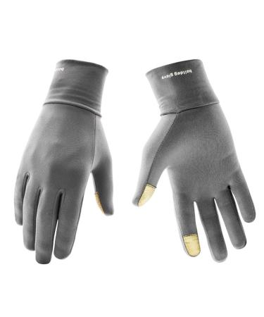 BOODUN Light sports gloves running gloves warm up running gloves unisex sport gloves slim walking gloves for women and men with touchscreen function gray s/m