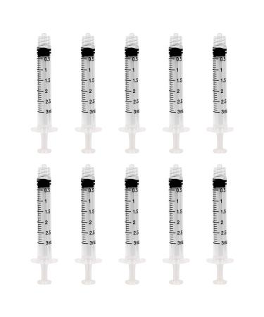 3ml Syringe Sterile with Luer Lock Tip - No Needle - Individually Sealed - Great for Medicine, Feeding Tubes, and Home Care - 10 Count