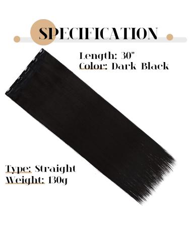 S-noilite Clip In Extensions | Dark Black 76cm Half Wig & Hair Compression - Smooth 3/4 Wig - Buy Online on SooperMarket.com