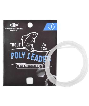 SF Fly Fishing Polyleader Monofilament Core Leader Line Fly Line for 7' Trout and 10' Salmon Poly Leader 7FT/10FT Float Hover Intermediate 3/5/7IPS Clear-Intermediate-7FT Trout 7FT-Intermediate
