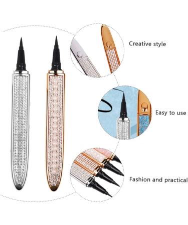FOYTOKI 2Pcs rose gold plated Self-adhesive Eyeliners Waterproof Liquid Eyeliner 1 count (Pack of 1) Assorted Color - Buy Online on SooperMarket.com