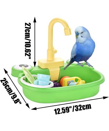 PINVNBY Parrot Bath Tub with Faucet - Multifunctional Bird Shower Box for Small to Medium Birds - Buy Online on SooperMarket.com