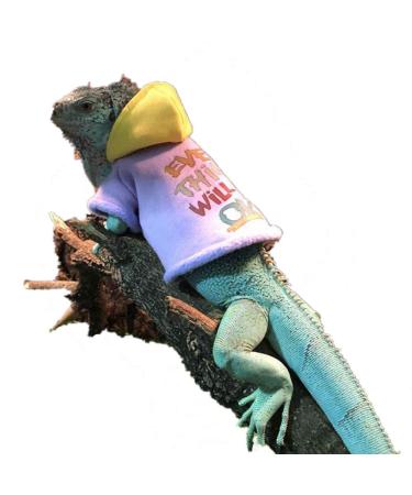 Lizard Clothes for Bearded Dragons Reptile Apparel Handmade Cotton Material Hoodies Sweater for Skin Protection Photo Party for Crested Gecko Chameleon Purple L