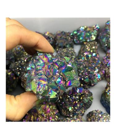 Natural Quartz Electroplated Purple and Yellow Crystal Cluster Specimen Geography Teaching Stones Home Decor Home Collections (Size : 200-250g)