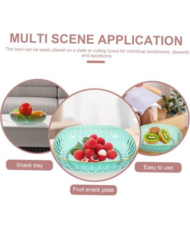 COOLHIYA Fruit Tray Glass Food Container Food Tray Terrarium nut Serving Tray Dessert Bowl Salad Bowl Counter Green 23.5X23.5X6CM - Buy Online on SooperMarket.com