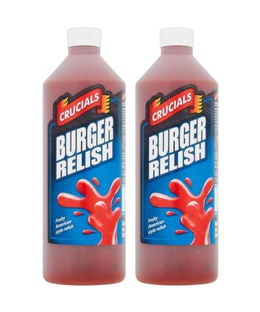 Burger Sauce Bundle with Crucial Burger Relish Squeezy Sauce 1ltr (2 Pack)
