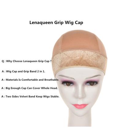 Lenaqueen Wig Grip Cap - Adjustable Velvet Cap for Lace Front Wigs - Light Brown - Buy Online on SooperMarket.com