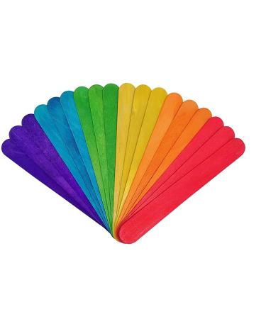 6  100 Pcs Colored Jumbo Wooden Craft Sticks Wooden Popsicle Colored Craft Sticks Stick 3/4 Wide Treat Sticks Ice Pop Sticks for DIY Crafts Home Art Projects  Classroom Art Supplies