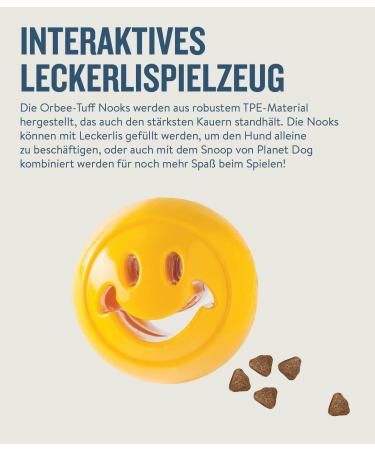 Outward Hound Planet Dog Orbee-Tuff Nooks - Yellow Smiley Snack Toy for Dogs | International Shipping - Buy Online on SooperMarket.com