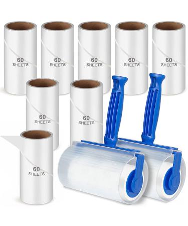 Lint Rollers for Pet Hair Remover Roller Sticky Roller Clothes Brush 600 Sheets Adhesive Roller with 10 Lint Roller Refills & 2 Handles for Coat Fabric Bed Fluff & Dust